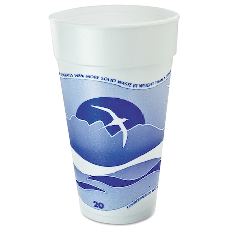 Dart Horizon Foam Cup, Hot/Cold, 20oz., Printed, Blueberry/White, PK500 20J16H